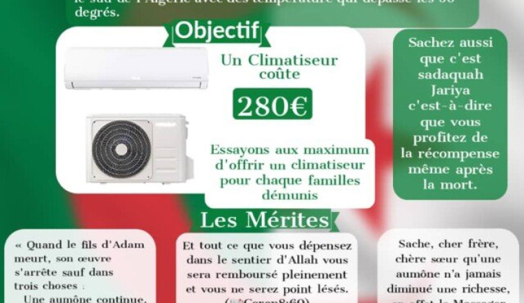 Offrir un climatiseur pour des familles