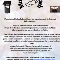 Cagnotte pour trois Sadaquah Jariya