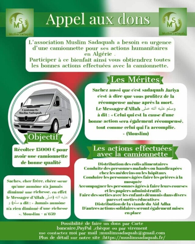 Achat de camionnette pour les actions humanitaire