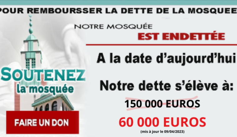 Rembourser la dette de la Mosquée de Cergy