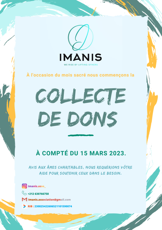 Collecte de dons pour l'association Imanis ENCGK