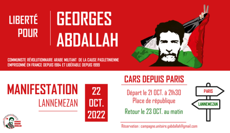 Un car pour Georges Abdallah ! Paris - Lannemezan