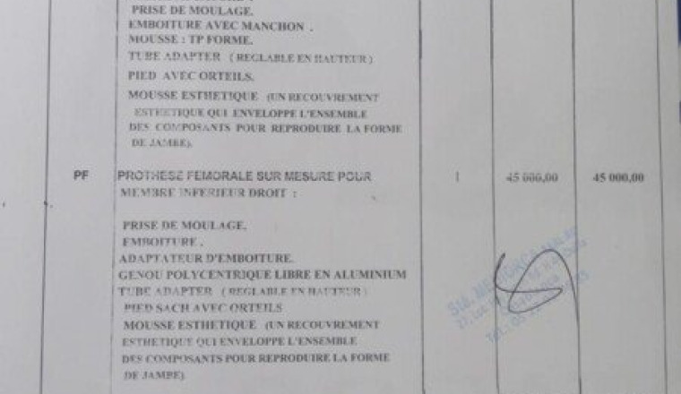 De nouvelles jambes (prothèses) pour Rihab