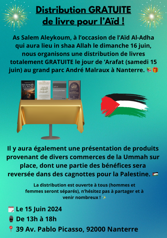 Distribution de livres pour l’Aïd