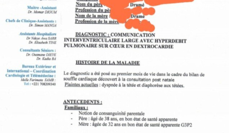 Sauvons le petit Lassana 1 an