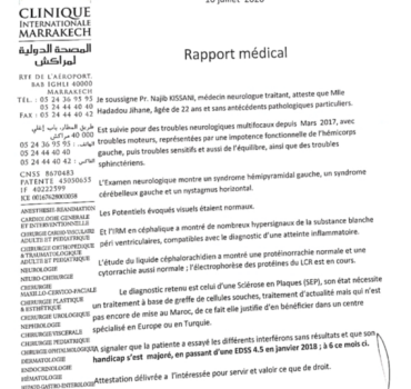 Aidons Jihane, 22 ans, Sclérose en plaque (SEP) !