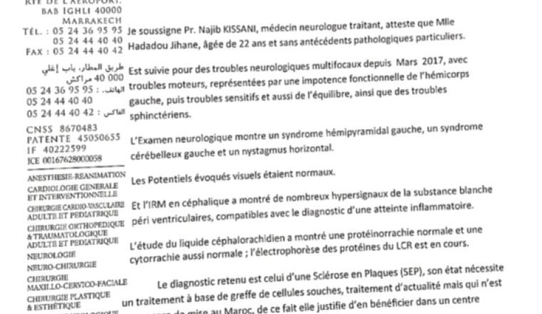 Aidons Jihane, 22 ans, Sclérose en plaque (SEP) !