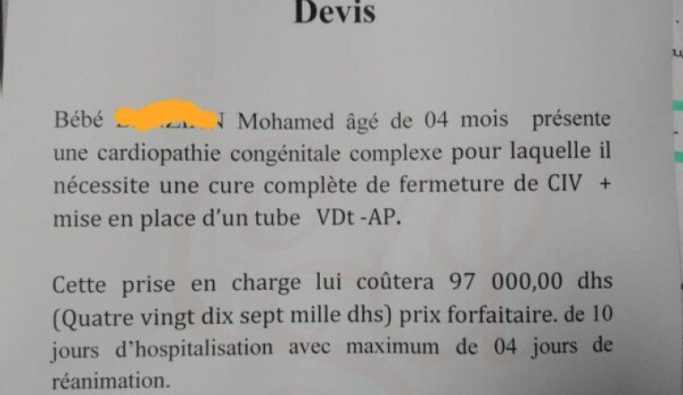 Urgence !!! opération du cœur pour un enfant