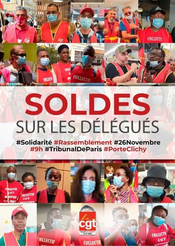 SOLIDARITÉ AVEC LE COLLECTIF CGT MONOPRIX IDF