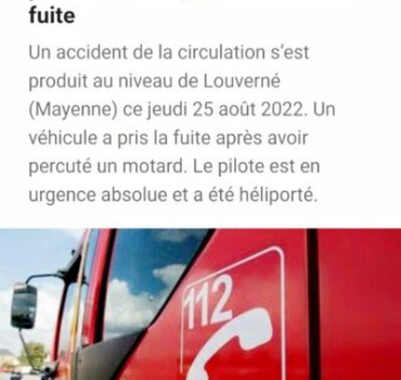 Motard percuté en réa chirurgicale (coma)