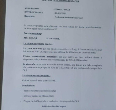 Opération du cœur urgente