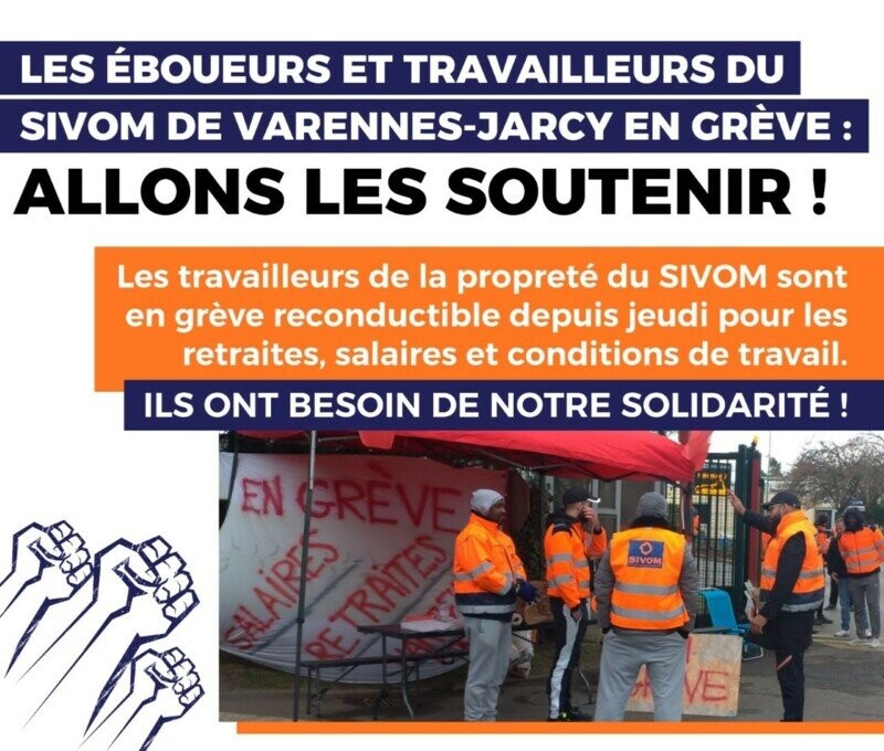 Eboueurs et travailleur du SIVOM en grève