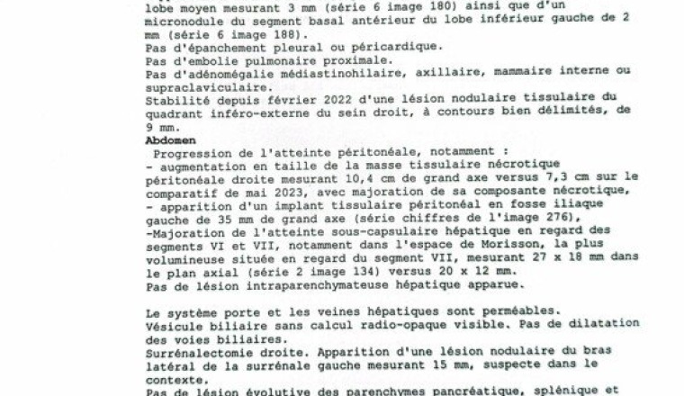 Chirurgie cyto réduction au niveau du péritoine