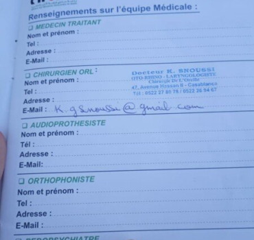 Soutien à l'Opération auditive de la petite Hiba.