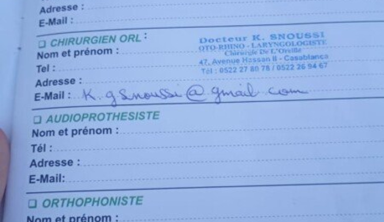 Soutien à l'Opération auditive de la petite Hiba.