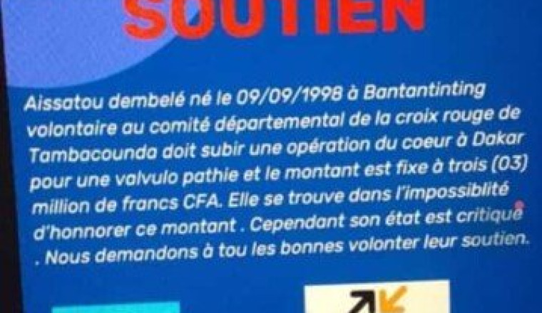 Opération du coeur de Aissatou DEMBELE