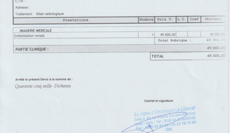 Intervention chirurgicale pour Hafida