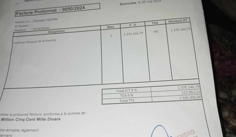 Nouvelle prothèse de la hanche pour Rachida