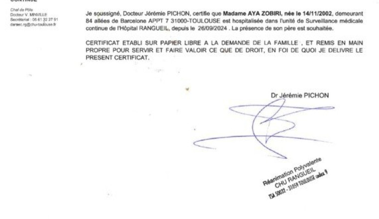 Soutien pour Aya, atteinte d'un cancer