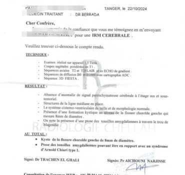 Aide opération kyste cerveau