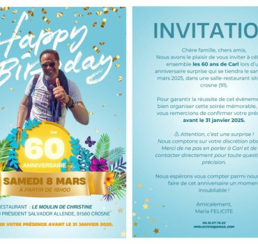 Anniversaire surprise 60ans CARL