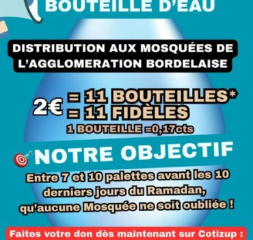 Offrons de l'eau aux mosquées pour le tarawih!