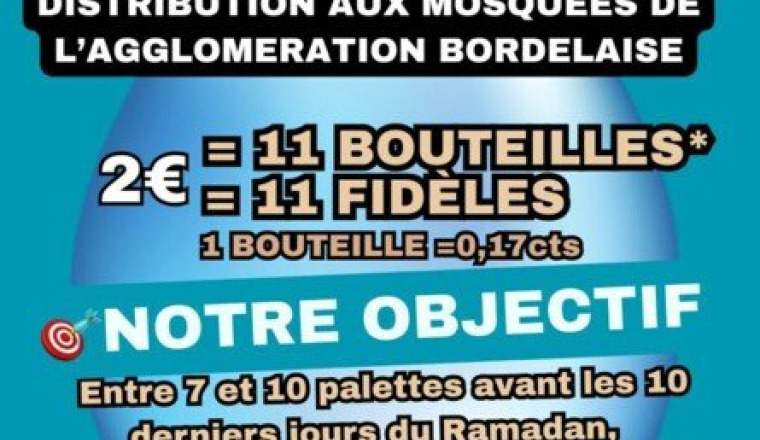 Offrons de l'eau aux mosquées pour le tarawih!
