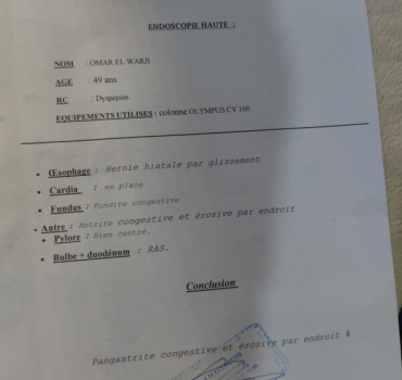 Opération et frais médicaux Omar El. Au maroc
