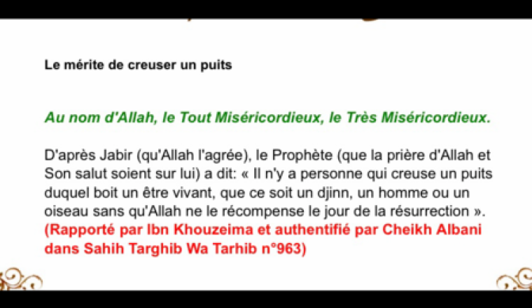 Puits pour la Oumma, de la Oumma.