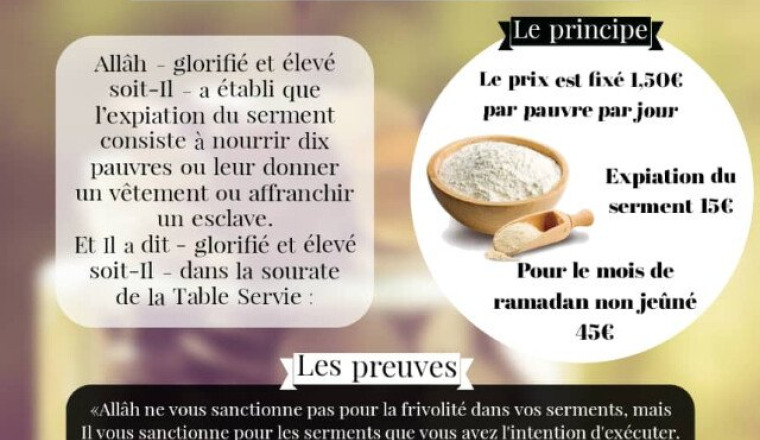 Confiiez-nous votre Fidya, Compensation