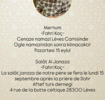 Condoléances à la Famille KOÇ