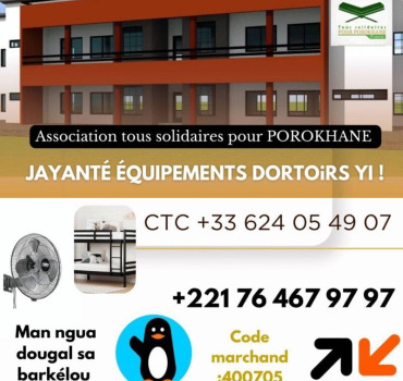 Équipement dortoir Porokhane avant remise des clés