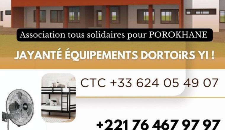 Équipement dortoir Porokhane avant remise des clés