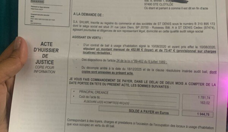Remboursement dette (expulsion)