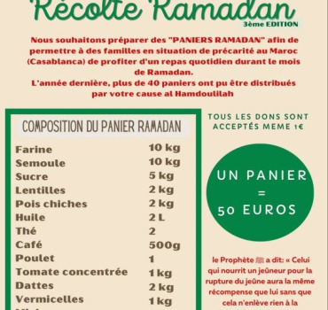 Récolte paniers Ramadan 2026 Maroc
