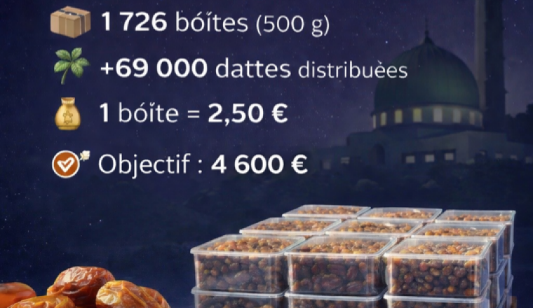 Des dattes Sukkari pour les mosquées de la CUB