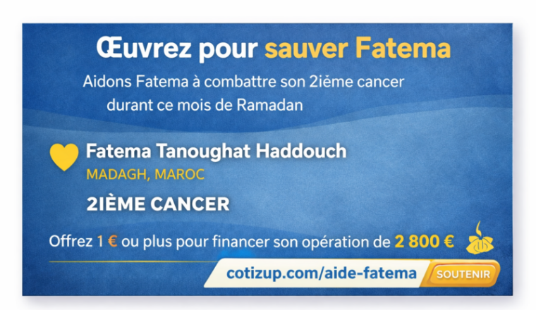 Soutenons Fatema face à son 2ème cancer