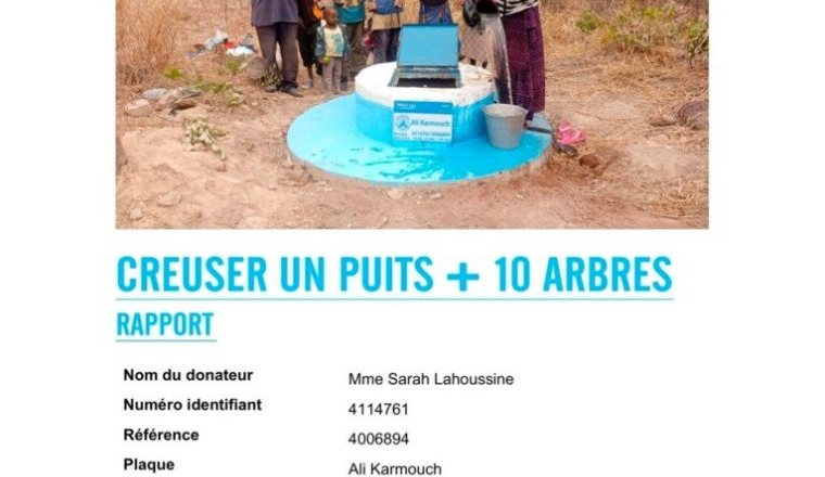 Sadaqah jariya puits et 10 arbres fruitiers