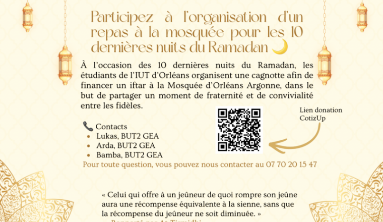 Collecte de dons pour Iftar Mosquée Argonne