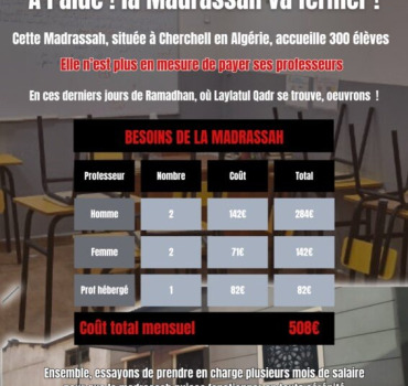 Aide pour une madrassah en Algérie