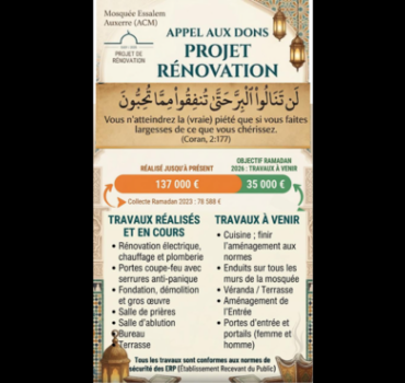 Appel de dons : fin des travaux