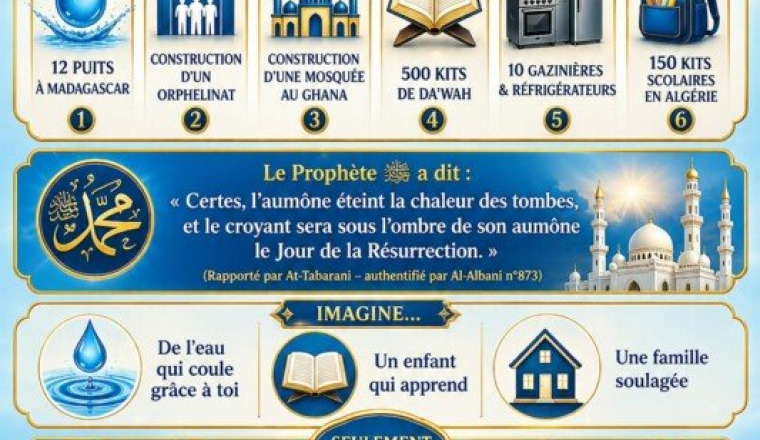6 Sadaquah jariyah pour 15 €