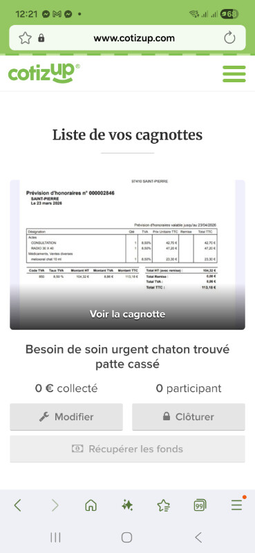 Image justificative de la cagnotte