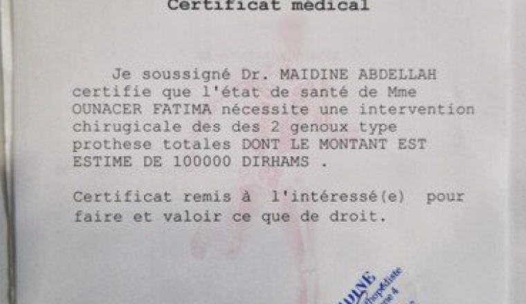 Aidons Fatim à retrouver la liberté de marcher