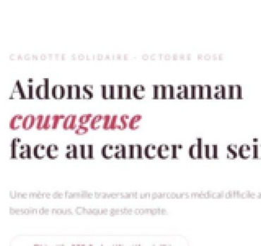 Aidons une maman courageuse face au cancer du sein