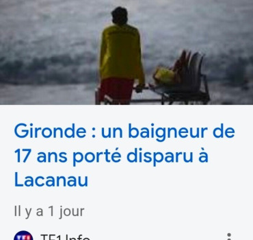 Pour la maman de yassine porté disparu lacanau