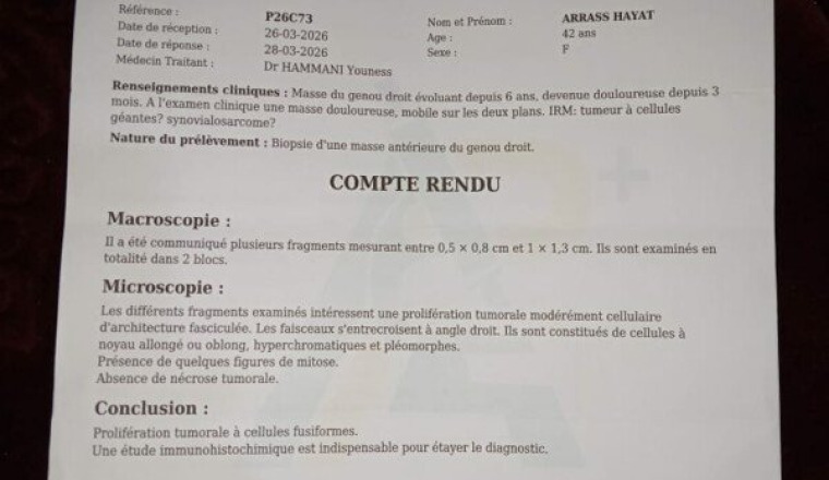 Dons: Hayat 42ans, Cancer Stade 3 (Nador-Maroc)