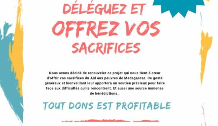 Aid adha Madagascar 2026 (99€ la bêtes)