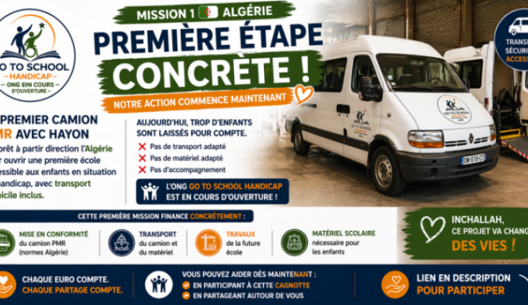 1er camion PMR – école handicap Algérie