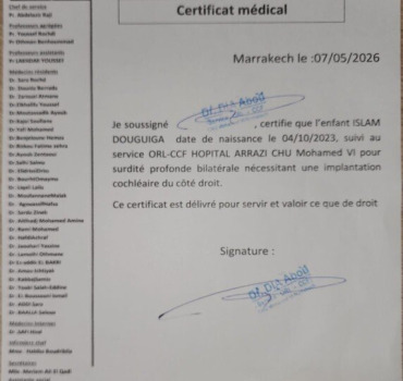 Opération pour une implantation cochléaire